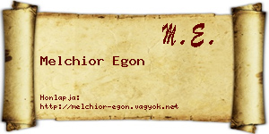 Melchior Egon névjegykártya